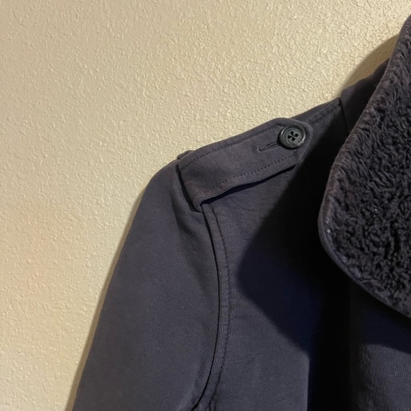 Standard James Perse Charcoal Gray Sherpa Collar Tie Front Cardigan M - Picture 4 of 10